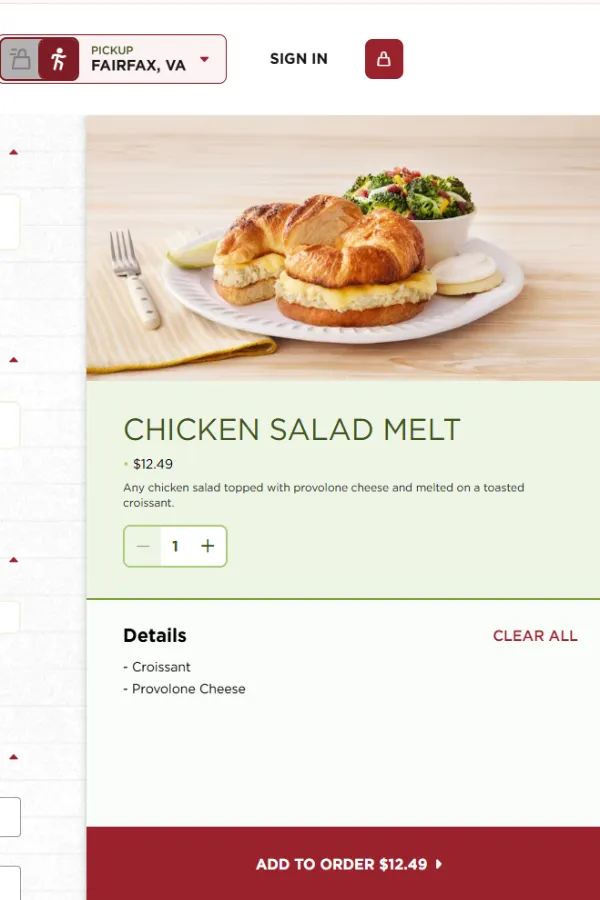 How to Order chicken salad chick melt
