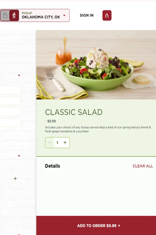 Chicken Salad Chick Classic Salad 3 how to order chicken salad chick classic salad